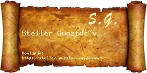 Steller Gusztáv névjegykártya